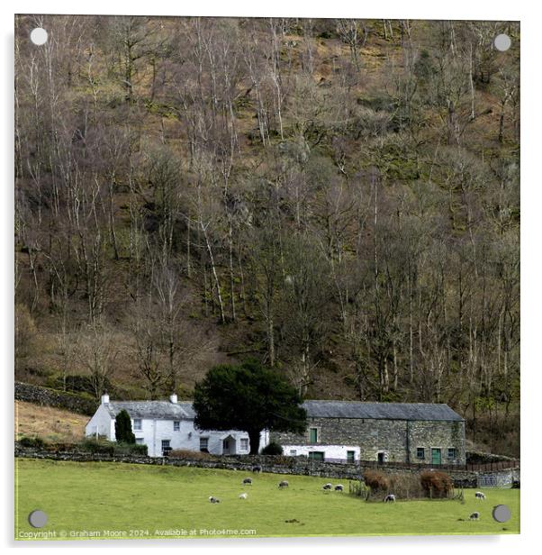 Borrowdale farmstead Acrylic by Graham Moore