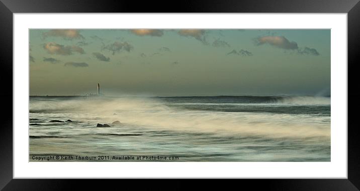 Barns Ness Lighthouse. Framed Mounted Print by Keith Thorburn EFIAP/b