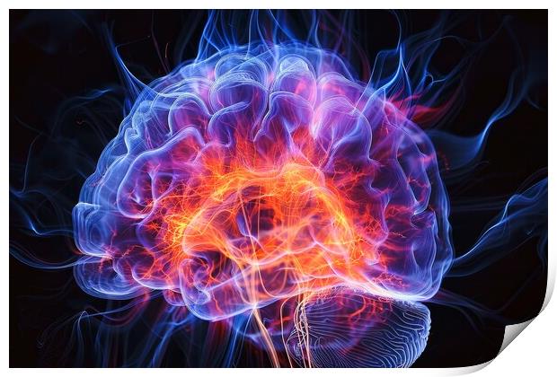 A kirlian aura photo of a human brain. Print by Michael Piepgras
