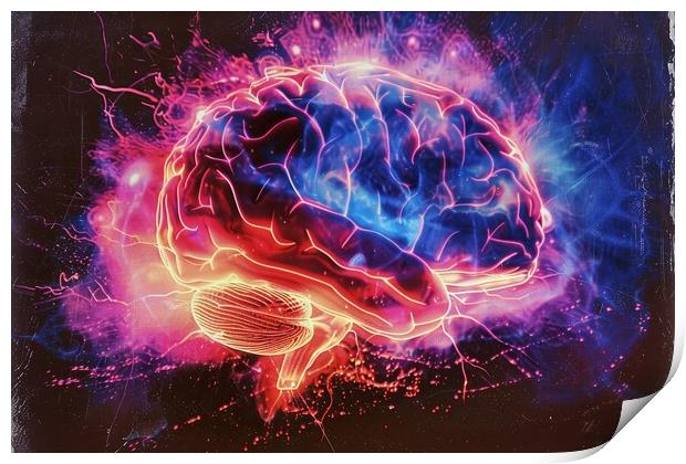 A kirlian aura photo of a human brain. Print by Michael Piepgras