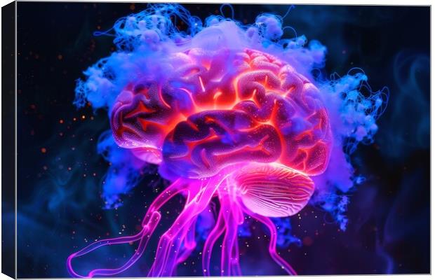 A kirlian aura photo of a human brain. Canvas Print by Michael Piepgras