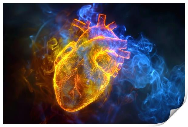 A kirlian aura photo of a human heart. Print by Michael Piepgras