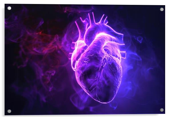 A kirlian aura photo of a human heart. Acrylic by Michael Piepgras