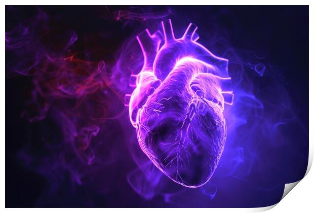 A kirlian aura photo of a human heart. Print by Michael Piepgras