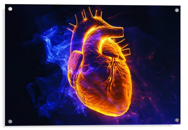 A kirlian aura photo of a human heart. Acrylic by Michael Piepgras