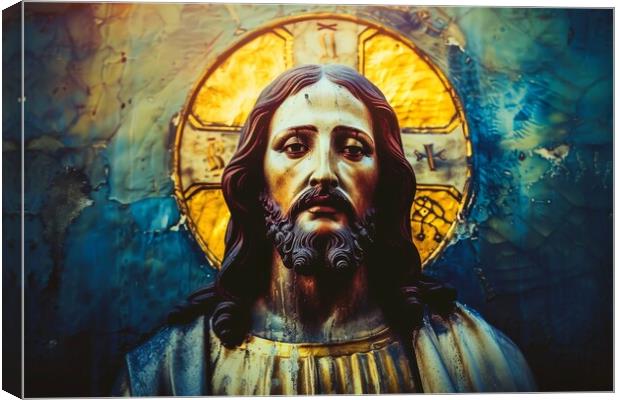 A statue of Jesus christ saviour of the world. Canvas Print by Michael Piepgras