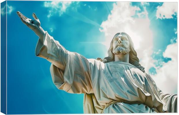 A statue of Jesus christ saviour of the world. Canvas Print by Michael Piepgras