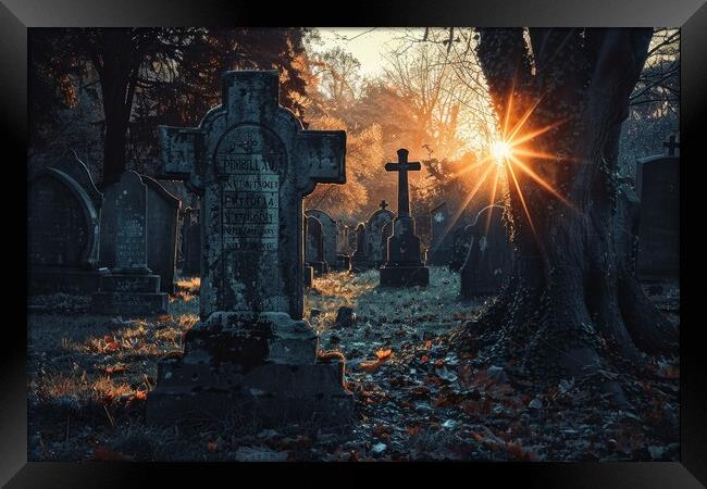 A very spooky old graveyard. Framed Print by Michael Piepgras