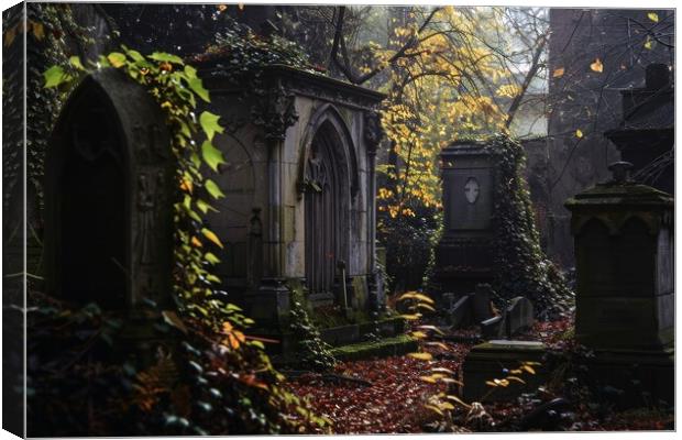 A very spooky old graveyard. Canvas Print by Michael Piepgras