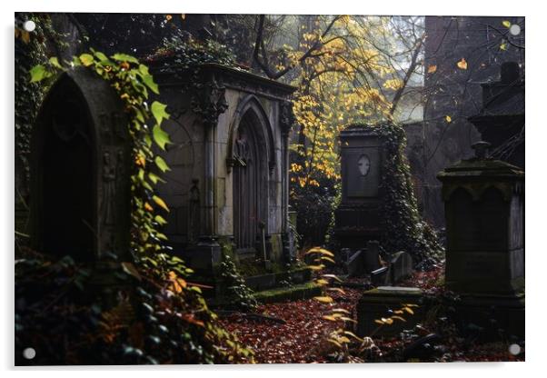 A very spooky old graveyard. Acrylic by Michael Piepgras