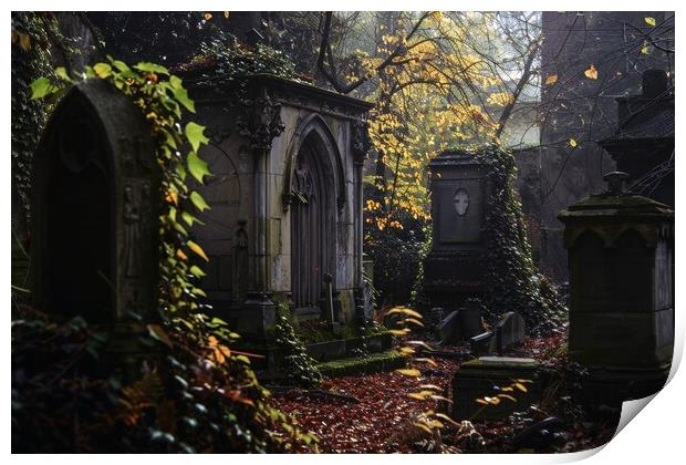 A very spooky old graveyard. Print by Michael Piepgras