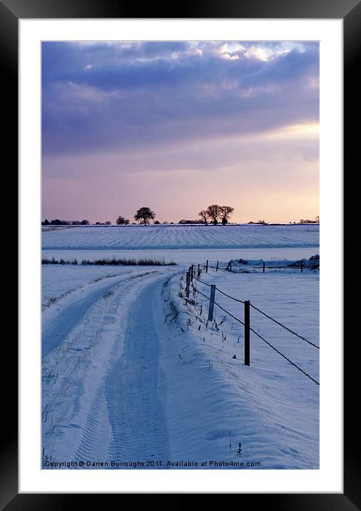 Norfolk Snow Scene Framed Mounted Print by Darren Burroughs