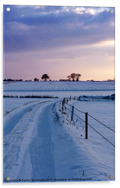 Norfolk Snow Scene Acrylic by Darren Burroughs