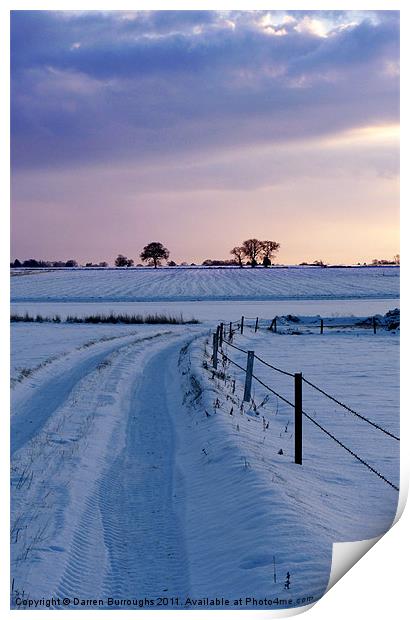 Norfolk Snow Scene Print by Darren Burroughs