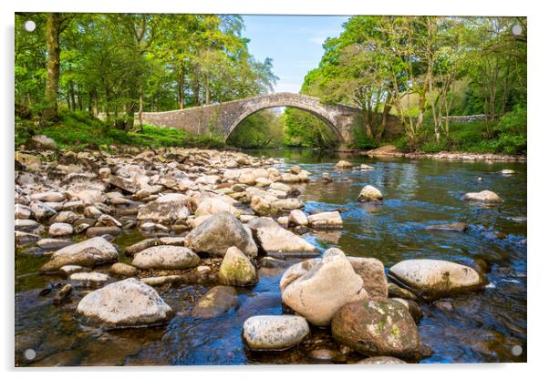 Ivelet Bridge River Swale Acrylic by Tim Hill