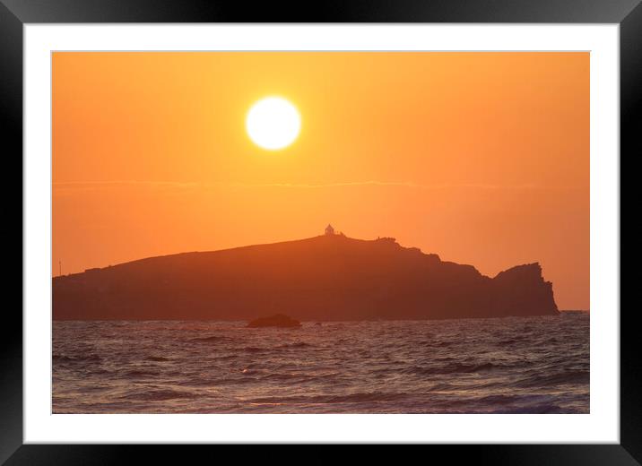 Towan Head Sunset Framed Mounted Print by Alison Chambers