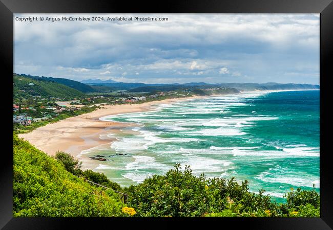 Sandy beach Wilderness, Western Cape, South Africa Framed Print by Angus McComiskey