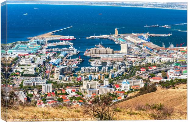 V&A Waterfront from Signal Hill, Cape Town Canvas Print by Angus McComiskey
