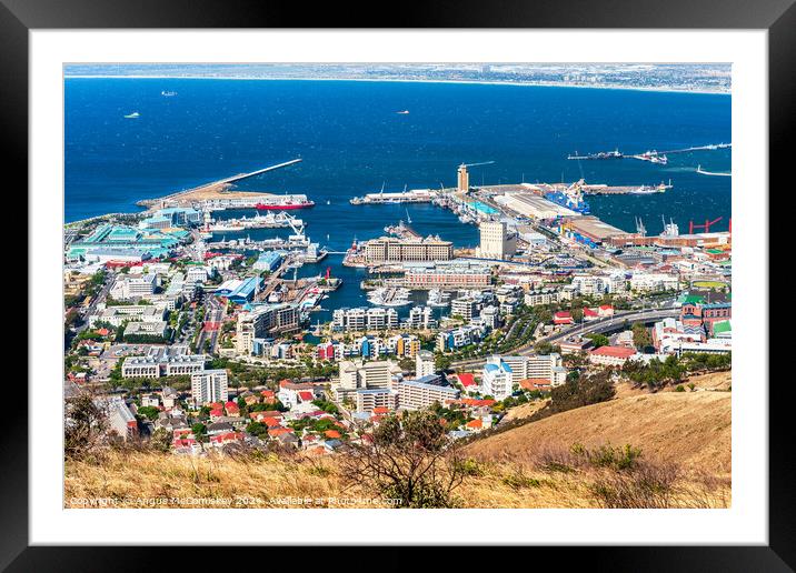 V&A Waterfront from Signal Hill, Cape Town Framed Mounted Print by Angus McComiskey