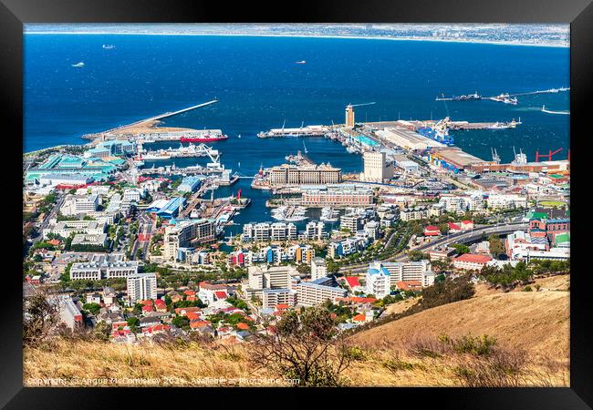 V&A Waterfront from Signal Hill, Cape Town Framed Print by Angus McComiskey