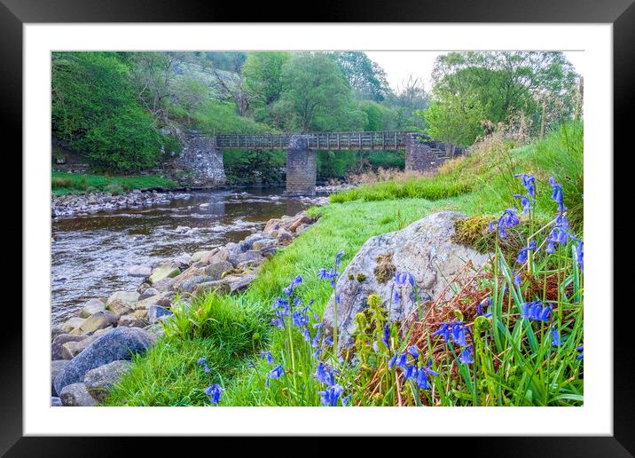 Footbridge over the River Swale near Muker Framed Mounted Print by Tim Hill