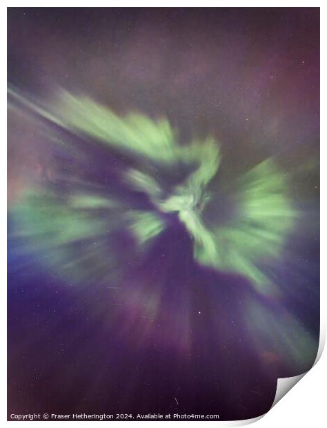 Straight up to the Aurora Print by Fraser Hetherington