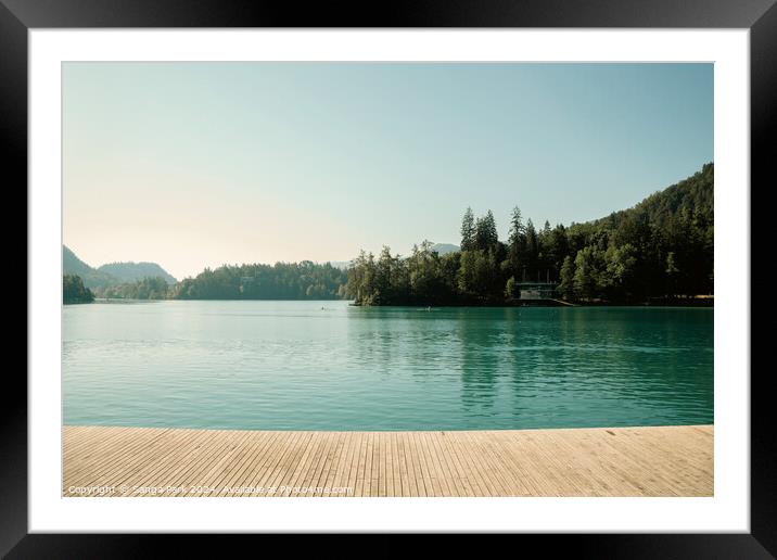 Lake Bled, Slovenia Framed Mounted Print by Sanga Park