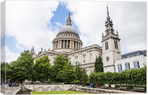 Looking up at St Pauls Cathedral Canvas Print by Jason Wells