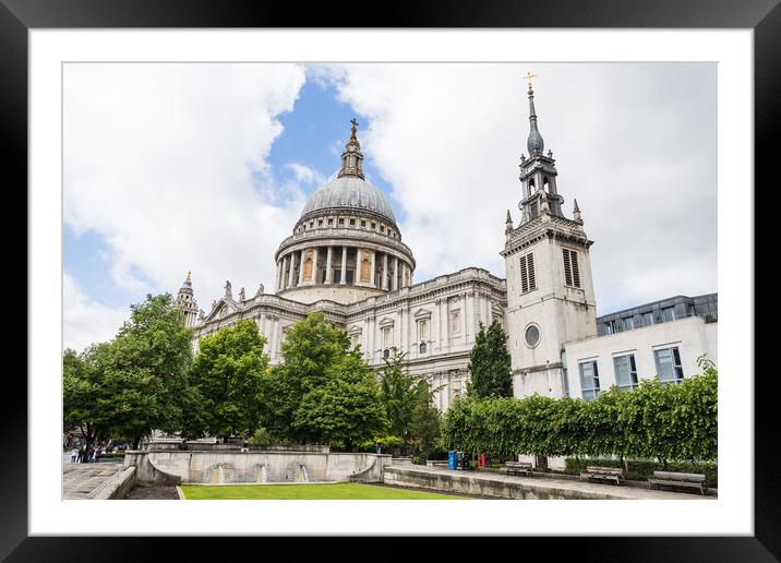 Looking up at St Pauls Cathedral Framed Mounted Print by Jason Wells