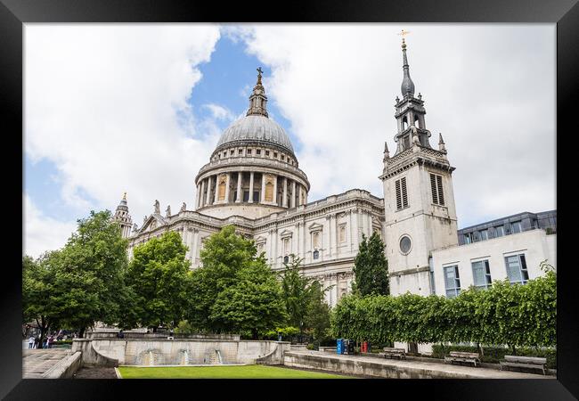 Looking up at St Pauls Cathedral Framed Print by Jason Wells