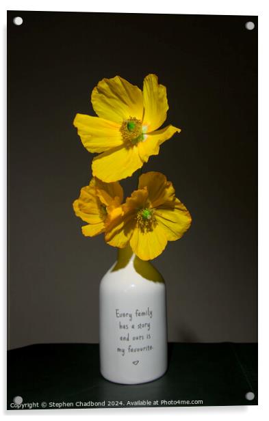 Wild yellow poppies Acrylic by Stephen Chadbond