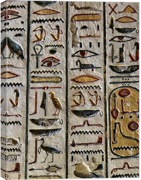 Egyptian hieroglyphs Canvas Print by Roland Álland