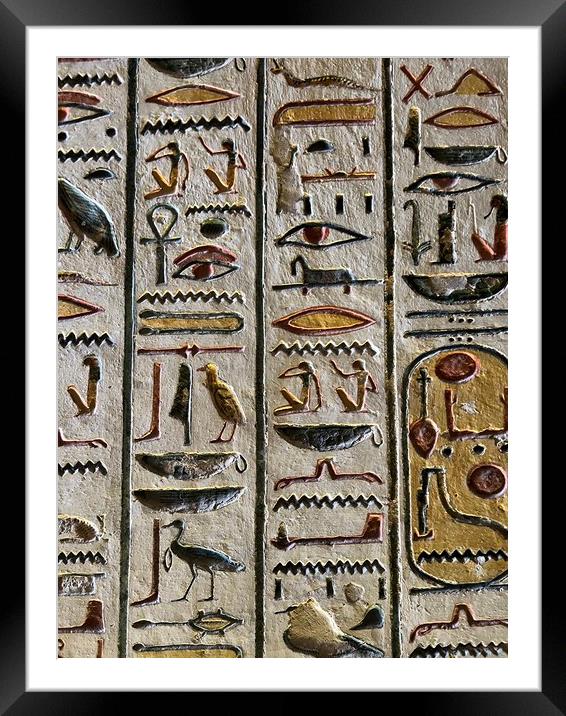 Egyptian hieroglyphs Framed Mounted Print by Roland Álland