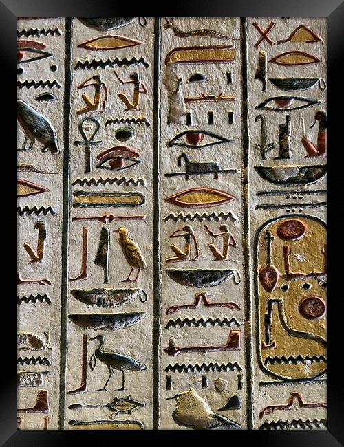 Egyptian hieroglyphs Framed Print by Roland Álland