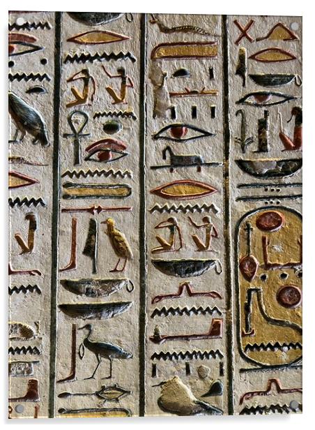 Egyptian hieroglyphs Acrylic by Roland Álland