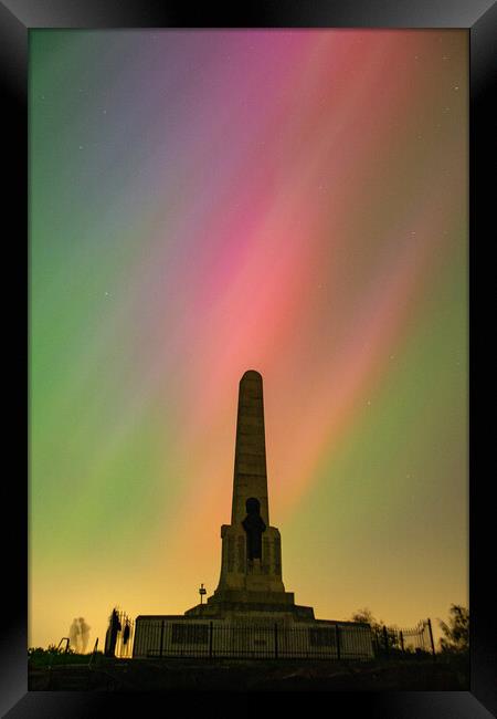 Northern Lights sparkle on Caldy Hill Framed Print by Liam Neon