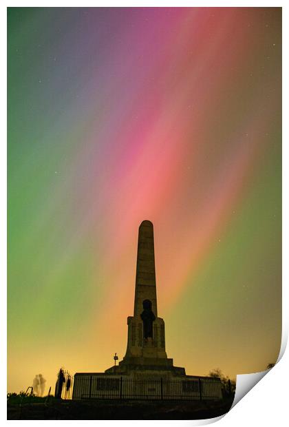 Northern Lights sparkle on Caldy Hill Print by Liam Neon