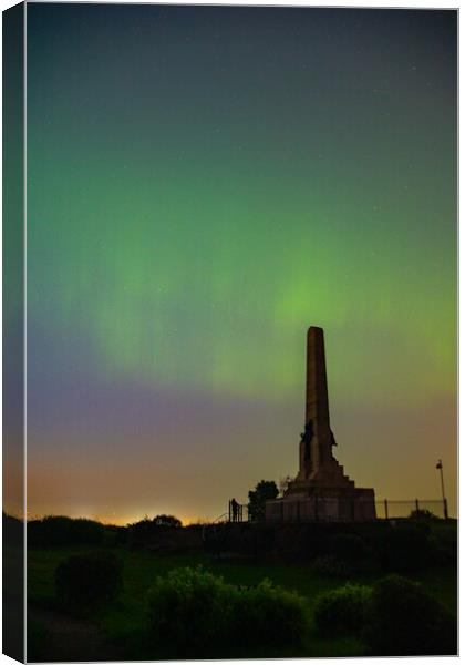 Northern Lights light up Wirral Canvas Print by Liam Neon