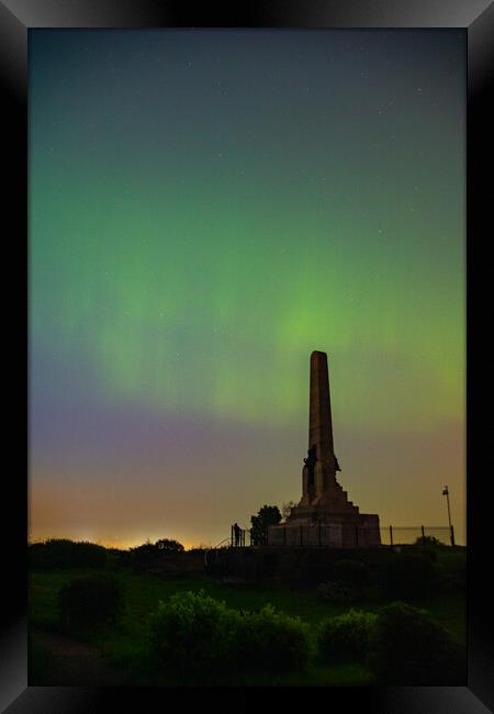 Northern Lights light up Wirral Framed Print by Liam Neon