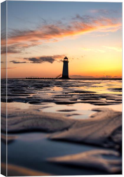 Sunset at Talacre Canvas Print by Liam Neon