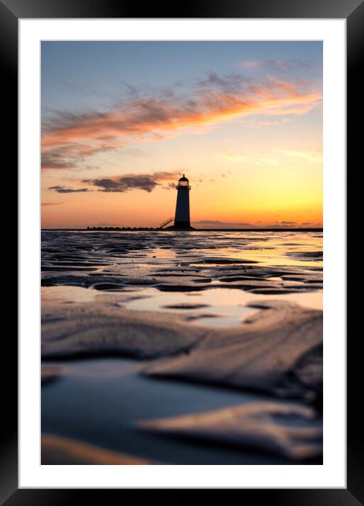 Sunset at Talacre Framed Mounted Print by Liam Neon
