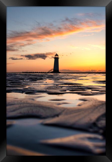 Sunset at Talacre Framed Print by Liam Neon