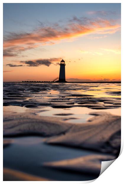 Sunset at Talacre Print by Liam Neon