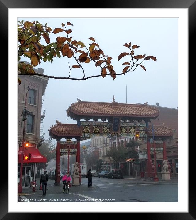 Chinatown gate on a misty morning  Framed Mounted Print by Robert Galvin-Oliphant