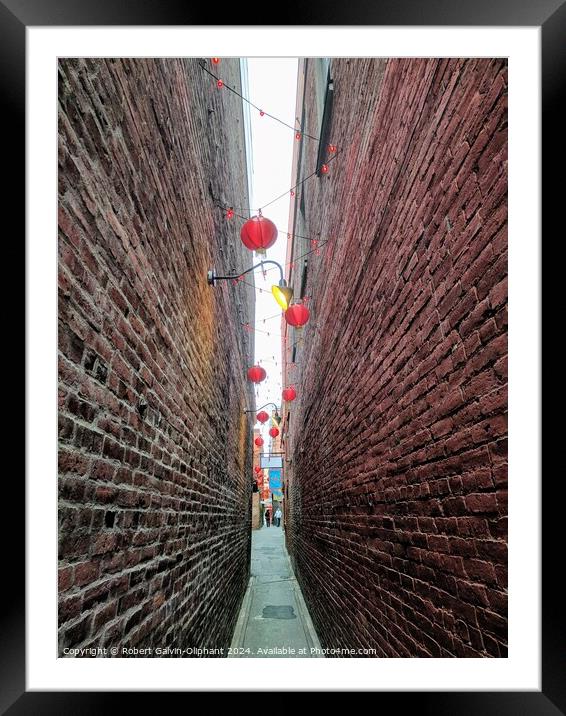 Very narrow brick alley in Chinatown  Framed Mounted Print by Robert Galvin-Oliphant
