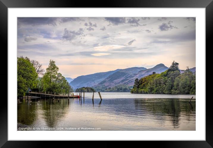 Evening at Derwentwater - Cumbria Framed Mounted Print by Viv Thompson