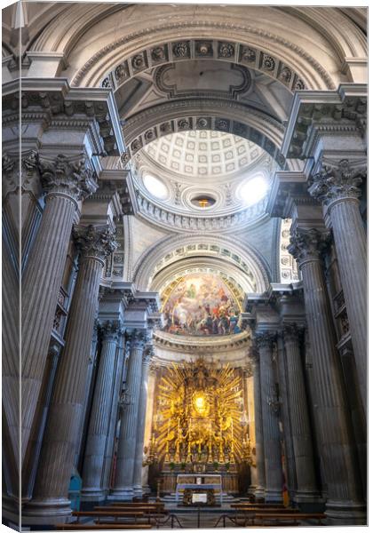 Santa Maria in Campitelli Interior in Rome Canvas Print by Artur Bogacki