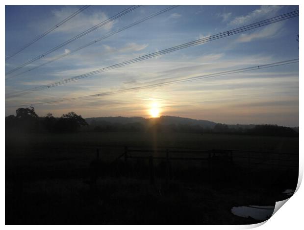 Sunrise over Rivey Hill Print by Simon Hill