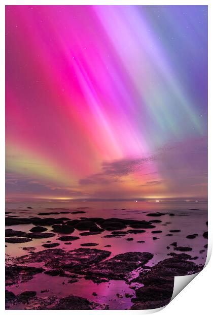 Northern Lights- Hunstanton Cliffs  Print by Bryn Ditheridge