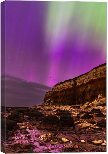 Northern Lights- Hunstanton Cliffs  Canvas Print by Bryn Ditheridge